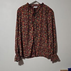 Elings Floral Blouse with Ruffle Details